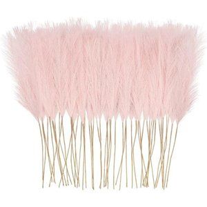 50pcs Pink Faux Pampas Grass Decor 26" Artificial Pompous Grass Floral Fake